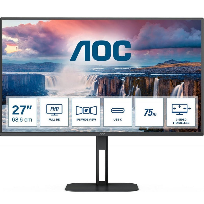 AOC 27V5CE/BK monitor de ecrã 68,6 cm (27") 1920 x 1080 pixels F
