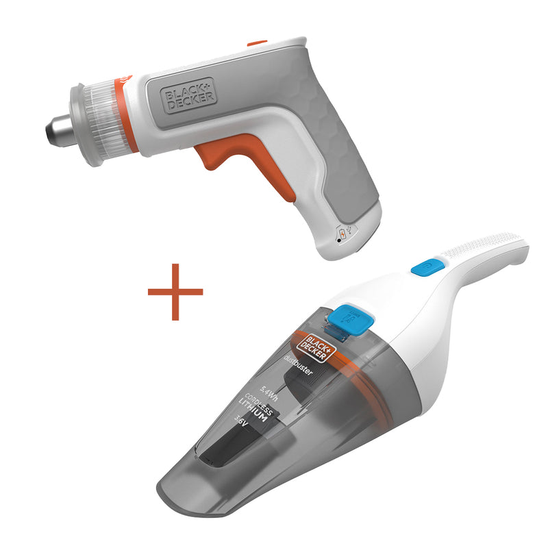 S.OF. KIT: APARAFUSADORA HEXDRIVER 3.6V + ASPIRADOR DE MÃO 3,6V B