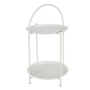 MESA AUXILIAR DE METAL BRANCO Ø40 X 66 CM
