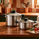 PANELA DE PRESSÃO PRÊST DUO 4 + 6 L, AÇO INOXIDÁVEL 18/10,2 PEÇAS