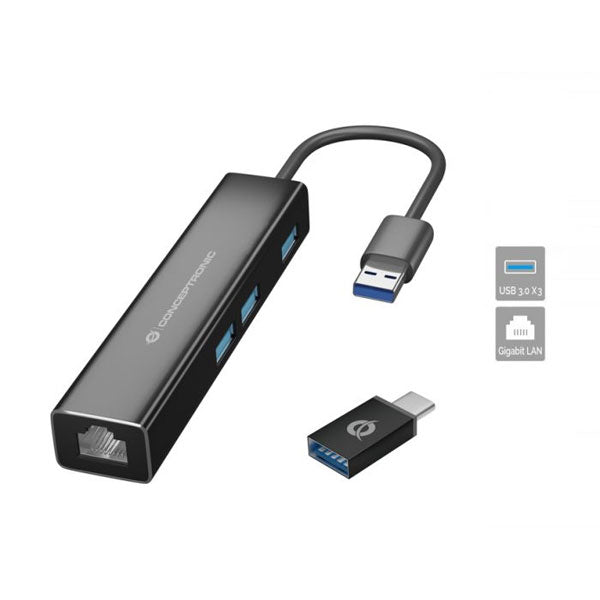 Conceptronic DONN07BA hub de interface USB 3.2 Gen 1 (3.1 Gen 1)
