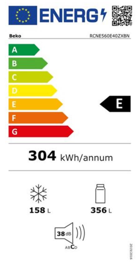 Beko RCNE560E40ZXBN frigorífico e congelador Independente 560 l P