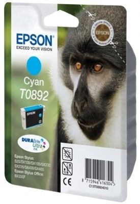 Epson Monkey Singlepack Cyan T0892 DURABrite Ultra Ink