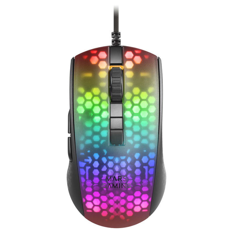 MARS GAMING MMR BLACK MOUSE, 12800DPI, EXTREME-LIGHT 58G, RGB, PA