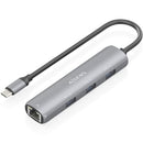 HUB USB TIPO-C AISENS ASUC-4P038-GR 3XUSB 1XRJ45 GRIS