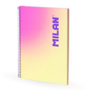 CADERNO A4, COM ESPIRAL, CAPA DURA, 90 FOLHAS QUADRICULADAS, SUNS