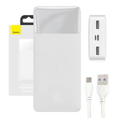 POWERBANK BASEUS BIPOW 20000MAH, 15W (BRANCO)