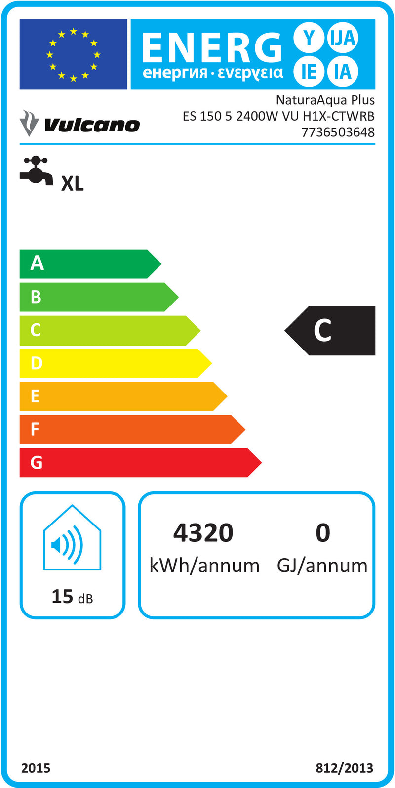 TERMOACUMULADOR VULCANO NATURAAQUAPLUS150