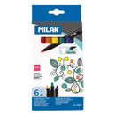CAIXA COM 6 MARCADORES PARA PINTAR SOBRE TECIDOS MILAN