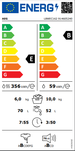 MÁQUINA DE LAVAR E SECAR ROUPA AEG - L8WEC162