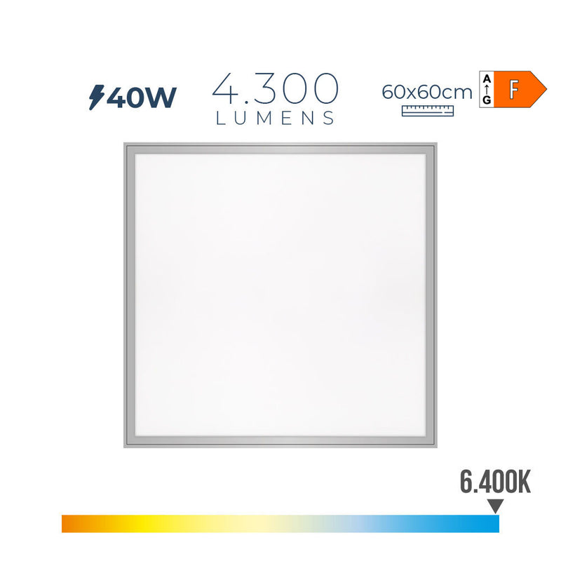 PAINEL DE LED 40W 4300LM RA80 59,5X59,5CM 6400K LUZ FRIA EDM