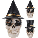CAVEIRA COM CHAPÉU HALLOWEEN, 2 MODELOS, 10X11X14CM BASICS