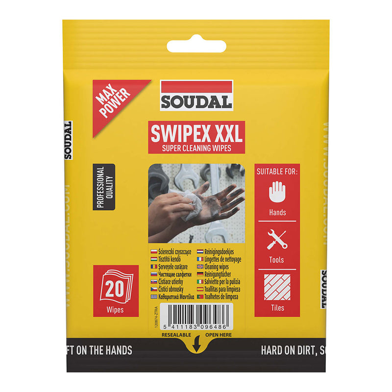 SACO DE 20 TOALHAS SWIPEX XXL SOUDAL 120874