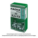 CAIXA S 20 UNID. PARAFUSO ROSCA CHAPA CR AUTOT. 3,9X13MM FADIX