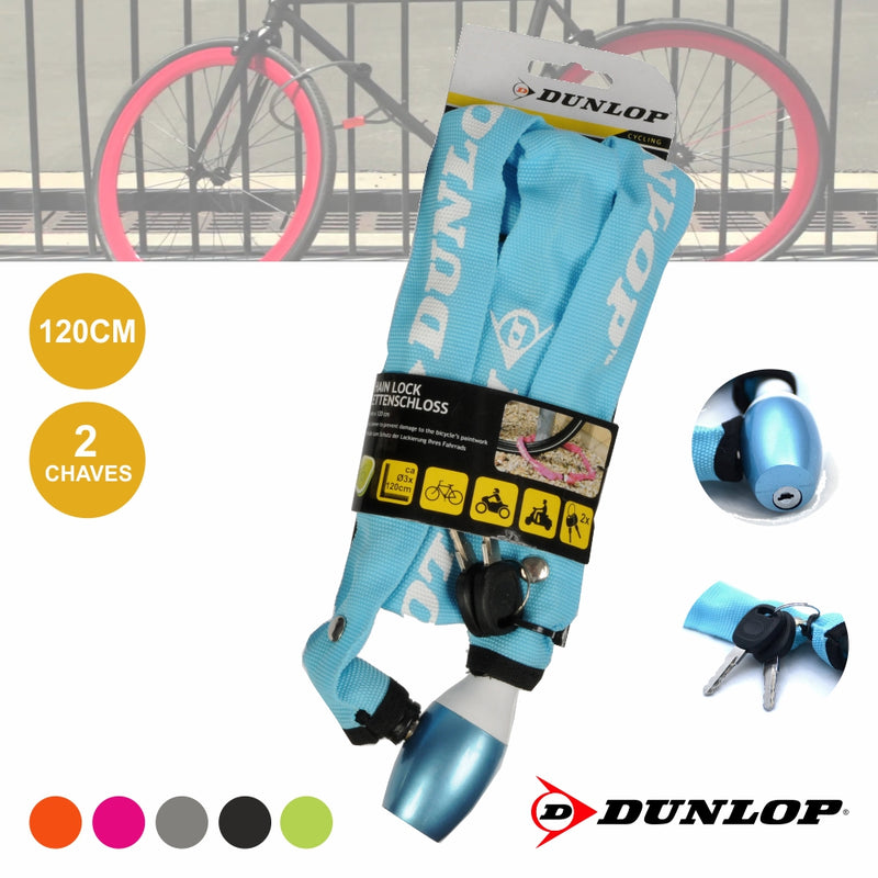 CADEADO CORRENTE C CHAVE1.2M P BICICLETAMOTO DUNLOP