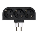 ADAPTADOR GIRATÓRIO SCHUKO 3 TOMADAS 16A 250 V~