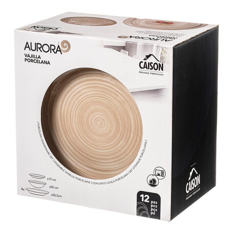 SERVIÇO DE LOIÇA 12 PEÇAS DE PORCELANA AURORA 26,5 / 20 / 19CM CA