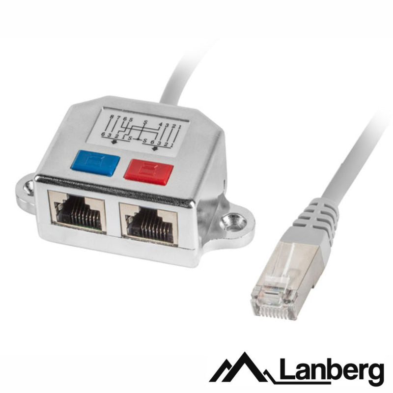 CABO ADAPTADOR RJ45 FÊMEA P 2 RJ45 FÊMEA LANBERG