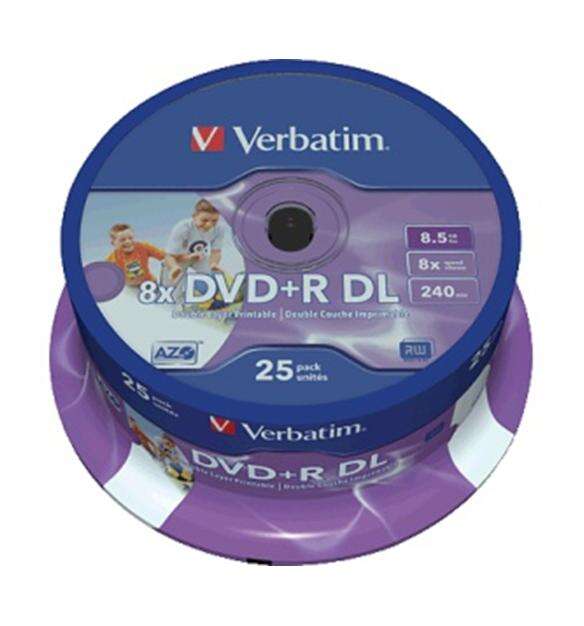 DVD+R DOBLE CAPA VERBATIM 8X CAIXA DE 25 UNIDADES