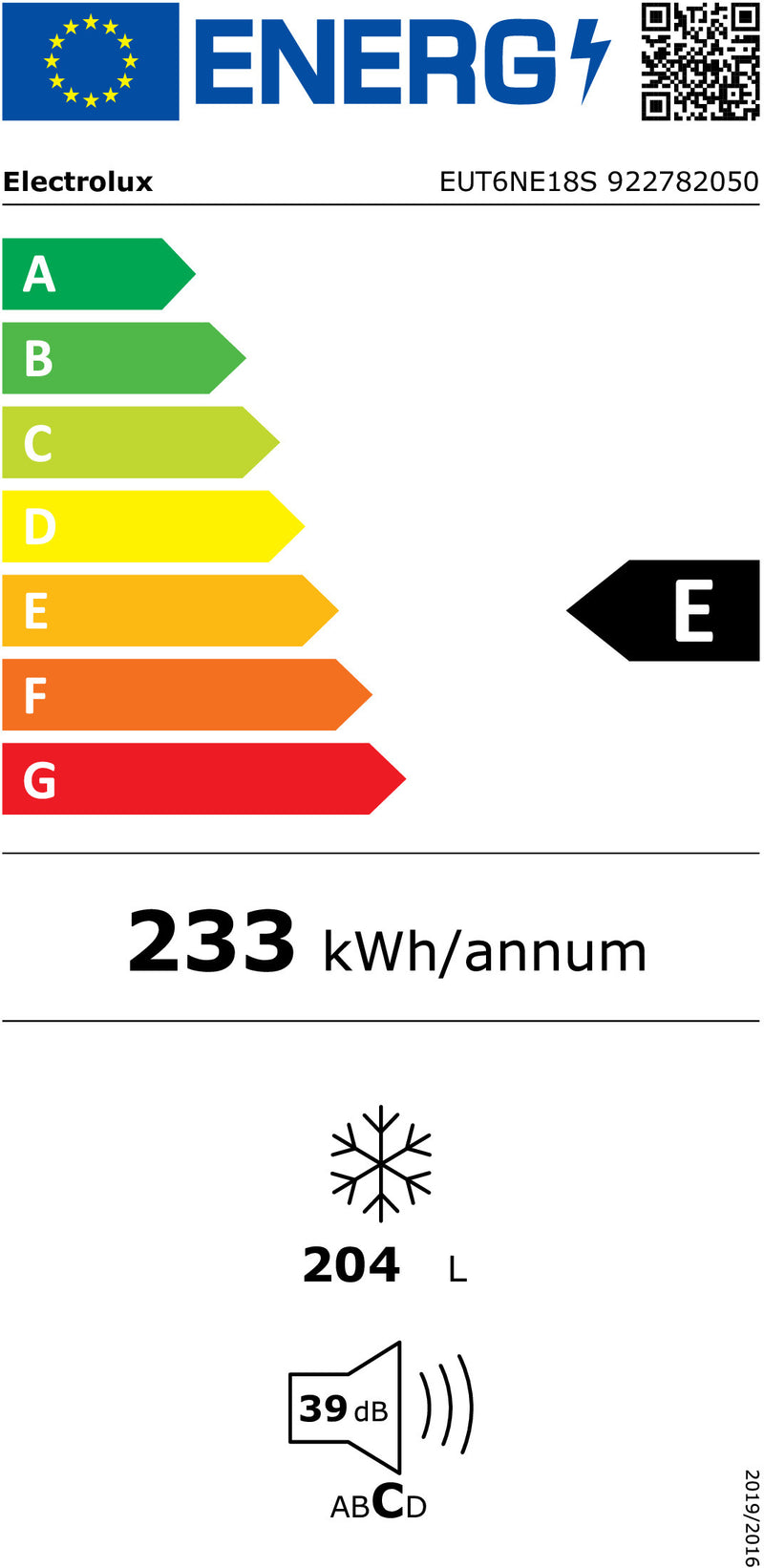 ARCA VERTICAL DE ENCASTRE ELECTROLUX EUT6NE18S( NO FROST  - BRANC