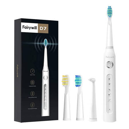 FAIRYWILL D7 ADULTO ESCOVA DE DENTES SÓNICA BRANCO