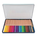 CAIXA METÁLICA COM 36 LÁPIS DE COR, CORES AQUARELAS, MINA GROSSA
