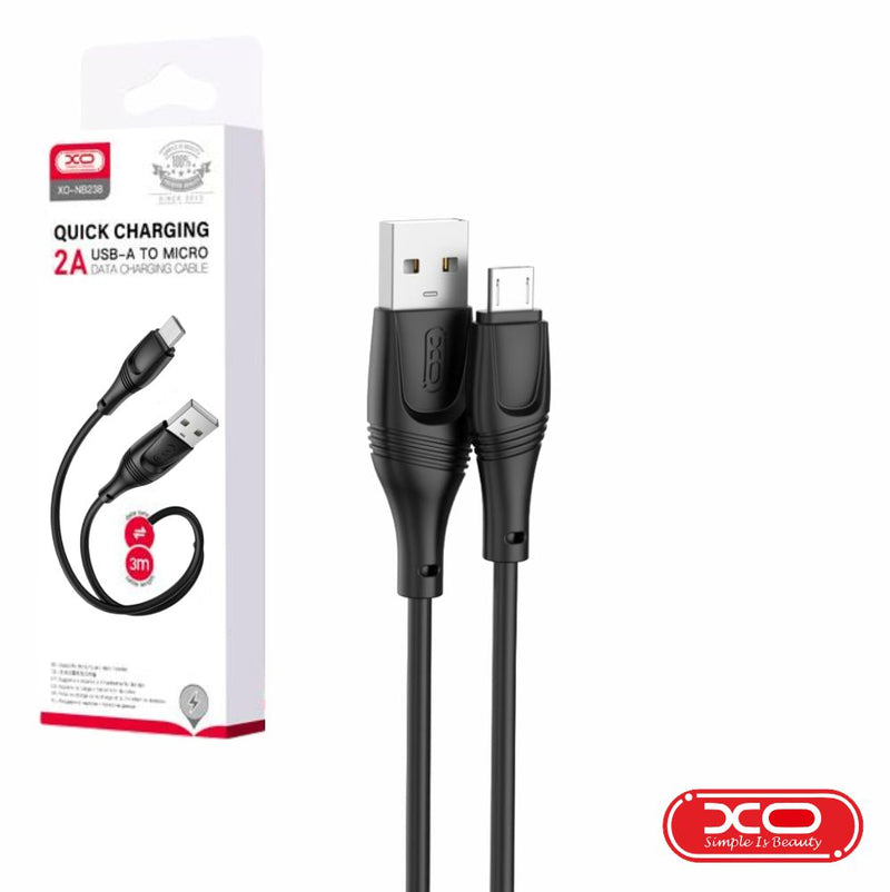 CABO USB-A MACHO  MICRO-USB MACHO 3M PRETO XO