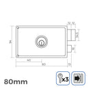 FECHADURA DIREITA 80MM 3 CHAVES INCLUIDAS EDM