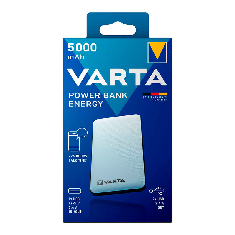 POWER BANK ENERGY 5000MAH VARTA 100/240V 74X11X138MM