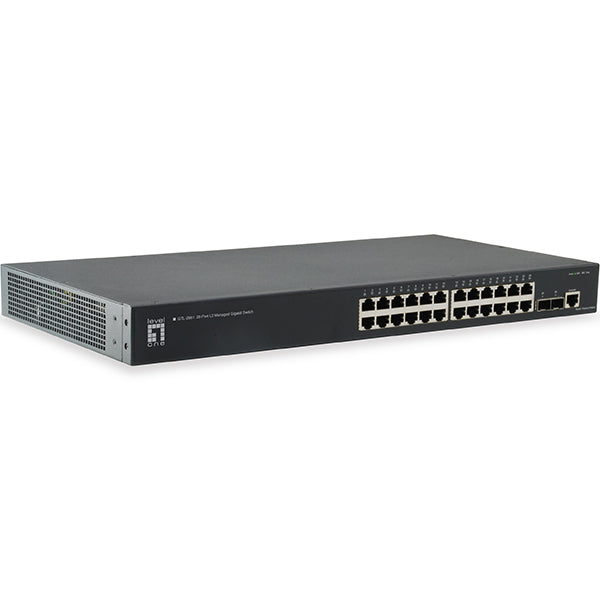 SWITCH LEVEL ONE 28-PORT L3 LITE MANAGED GIGABIT FIBER,4X10GBE SF