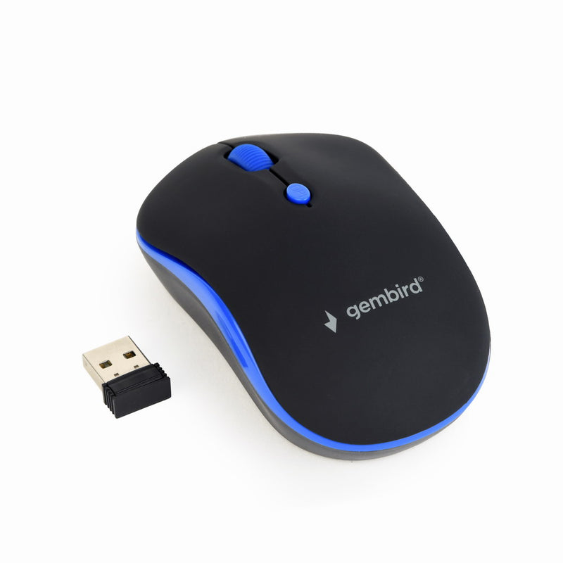 RATO GEMBIRD WIRELESS RUBBER 1600DPI PRETOAZUL