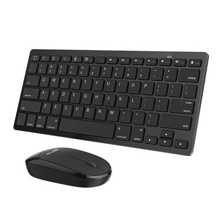 CONJUNTO DE RATO E TECLADO OMOTON PRETO