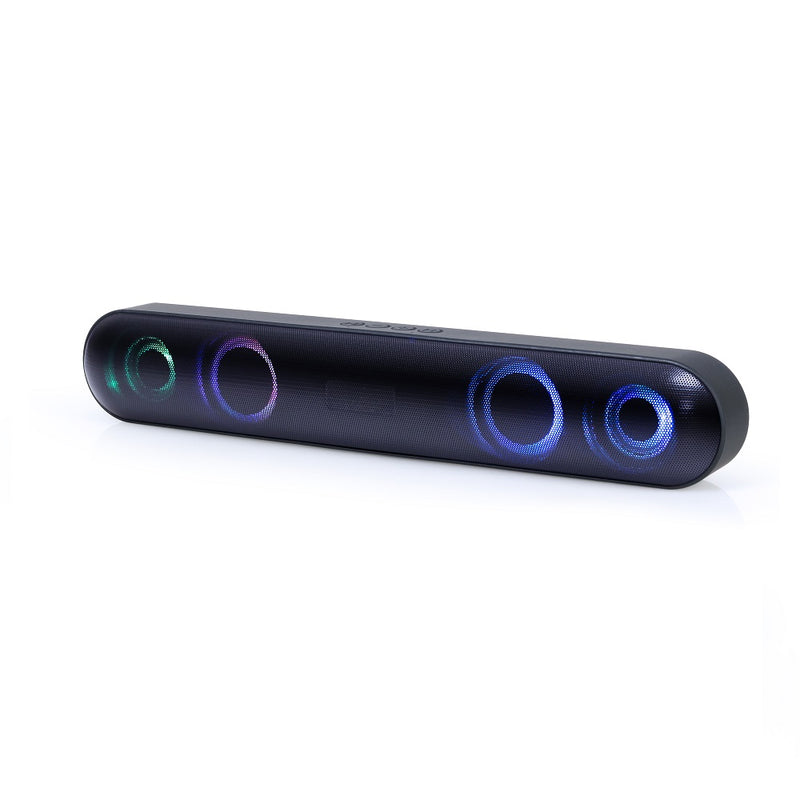 COLUNA GEMBIRD BLUETOOTH SOUNDBAR COM EFEITOS LED PRETA