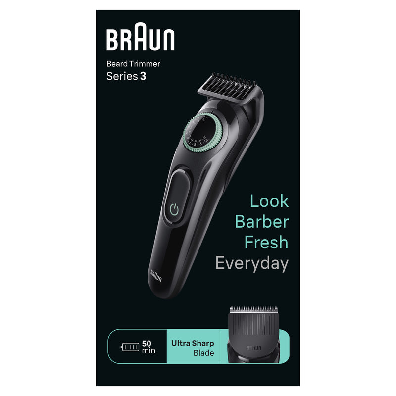 Braun BeardTrimmer 3 BT3411 Preto, Verde