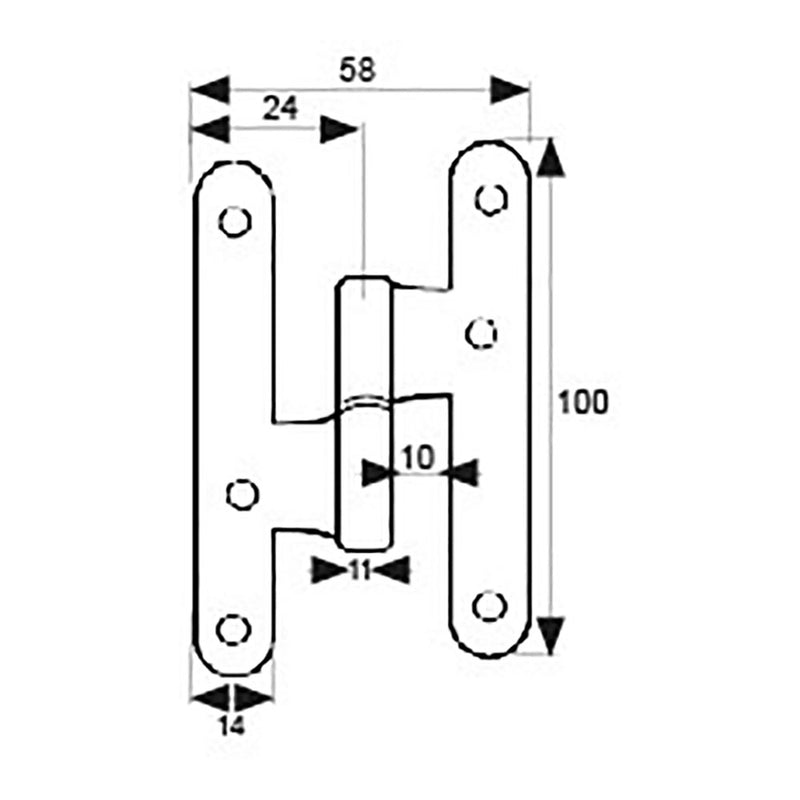 BLÍSTER DOBRADIÇA SEM REMATE PN04 ESQUERDA 100X58MM LS EDM