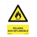 SINAL PERIGO ´´PELIGRO GAS INFLAMABLE´´ (PVC 0.7MM) 30X40CM NOR