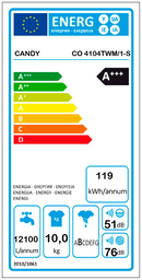 MÁQUINA DE LAVAR ROUPA CANDY CO4104TWM1S 10KG BRANCA