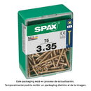 CAIXA 75 UNID. PARAFUSO MADEIRA SPAX CABEZA PLANA YELLOX 3,0X35MM