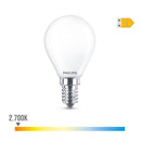 LÂMPADA ESFÉRICA LED E14 6,5W 806LM 2700K LUZ QUENTE Ø4,5X8CM PHI