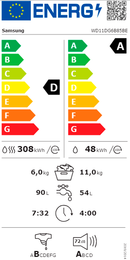 MÁQUINA DE LAVAR E SECAR ROUPA SAMSUNG WD11DG6B85BEU3 11/6KG