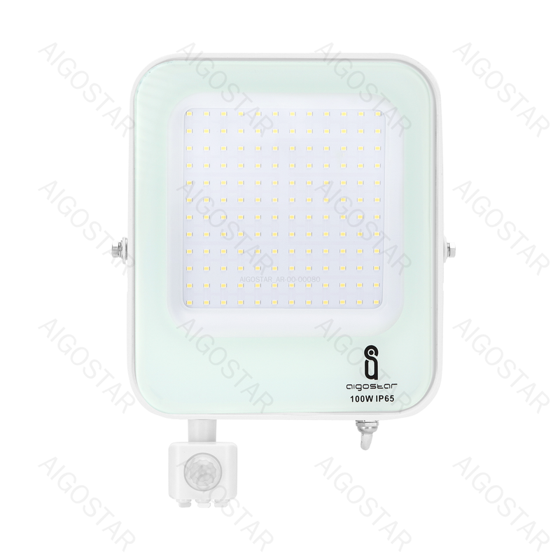 HOLOFOTE LED COM SENSOR BRANCO 100W