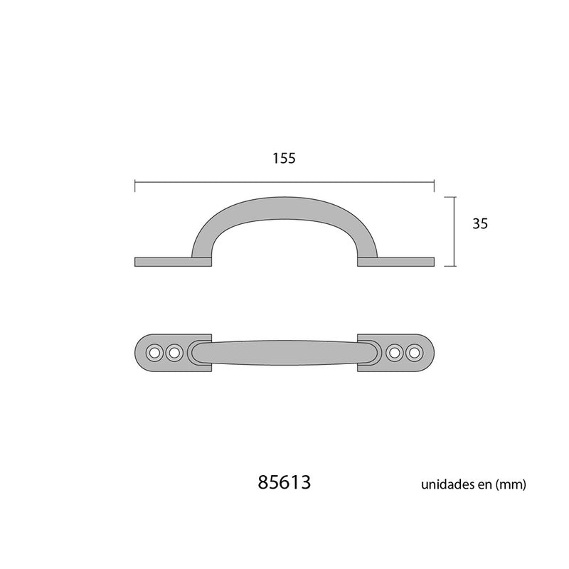 PUXADOR PLANO 155MM H° ANTIGO EDM