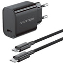 CARGADOR DE PARED GAN VENTION G18B0-EU 1XUSB TIPO-C + CABLE USB T