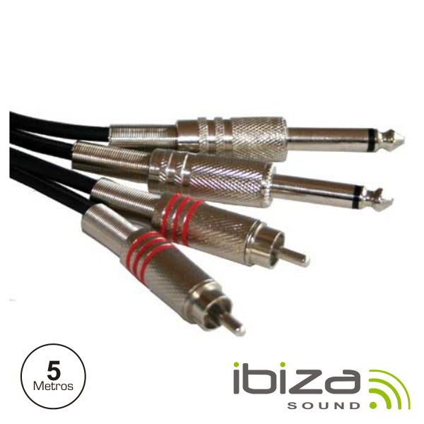 CABO 2-JACK 6.35MM MACHO  2-RCA MACHO MN 5M IBIZA