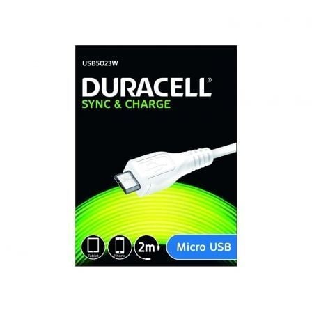 CABO 2.0 DURACELL USB MACHO MICROUSB MACHO 2M BRANCO