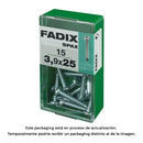 CAIXA S 15 UNID. PARAFUSO ROSCA CHAPA CR AUTOT. 3,9X25MM FADIX