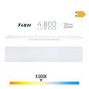 ARMADURA LED 48W 4000K LUZ DIA 4800LM 12X120X4,5CM EDM