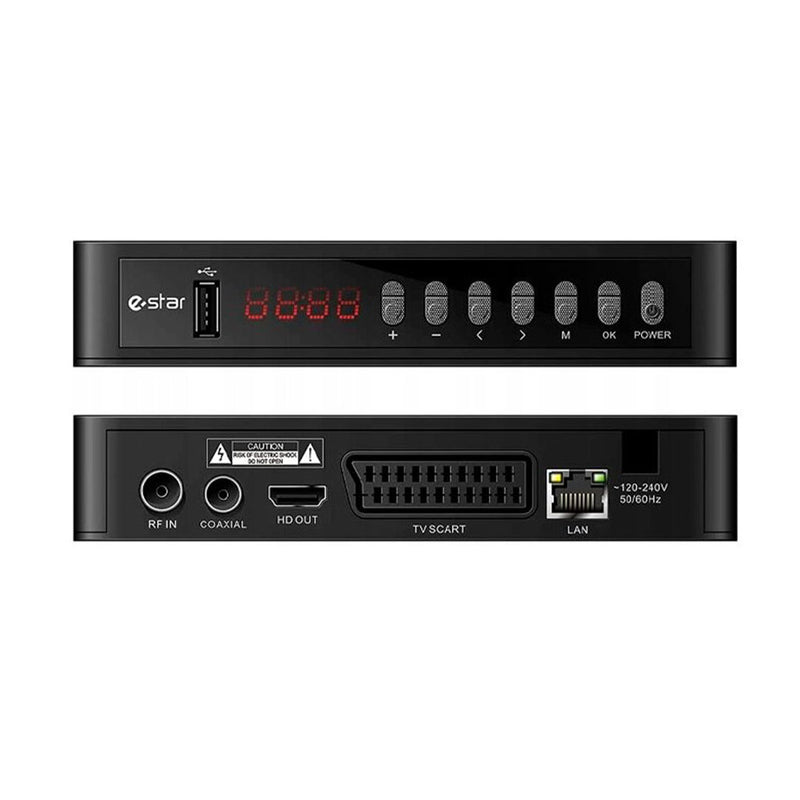 RECETOR TDT E_STAR   -T2618UHD( USB - HDMI - SCART - LAN  - PRETO