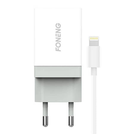 CARREGADOR FONENG 1X USB K210 + CABO USB LIGHTNING