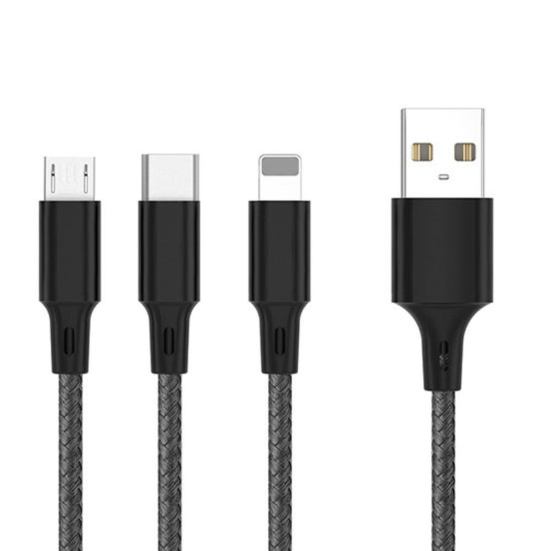 CABO USB DUDAO TGL2 3V1 USB-C  LIGHTNING  USB 24A, 1,2 M